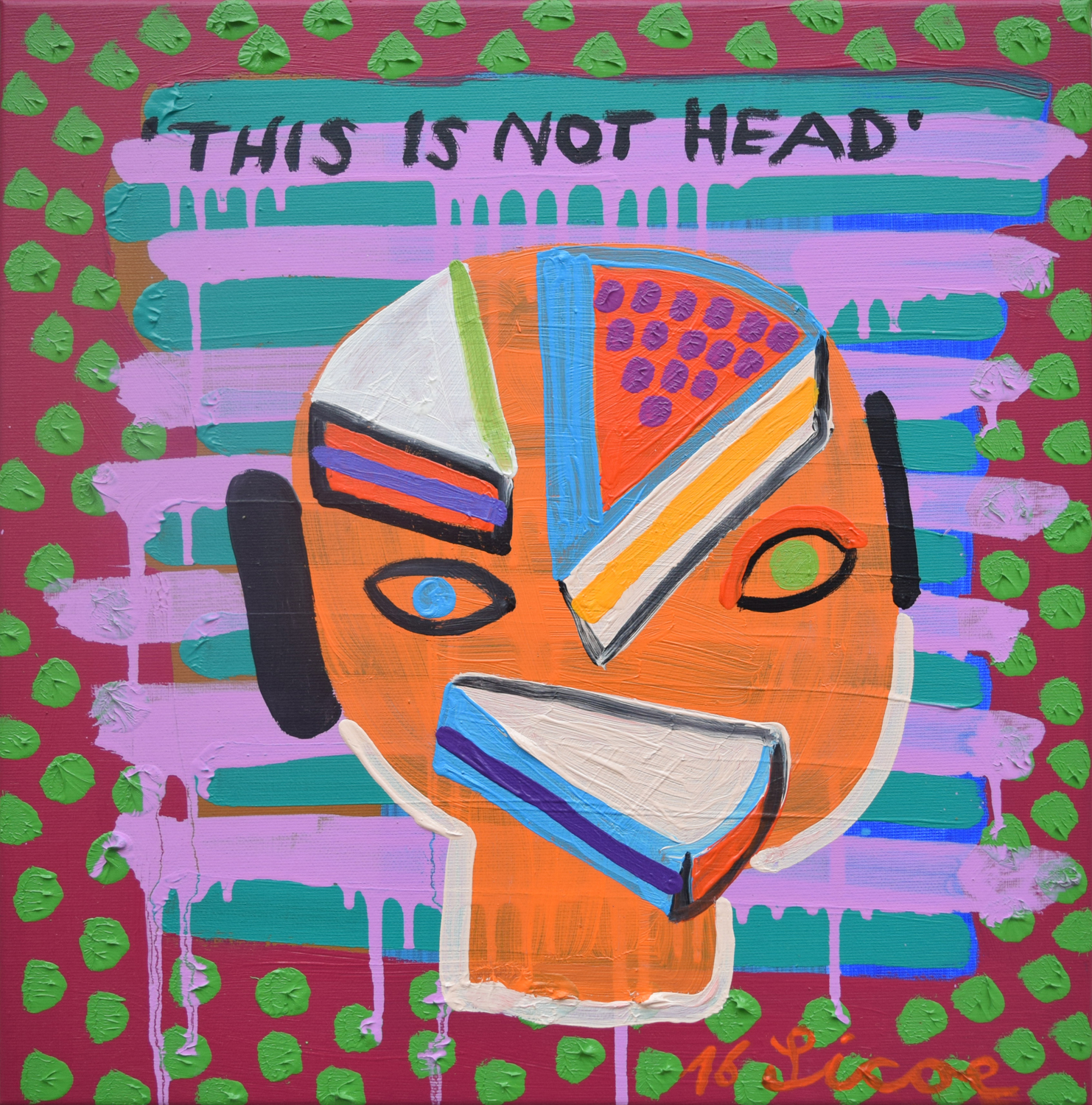 this is not head, 2016, olje, 40 x 40 cm